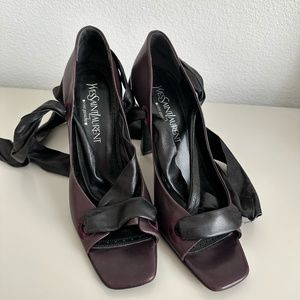 YSL Leather Heeled Sandals